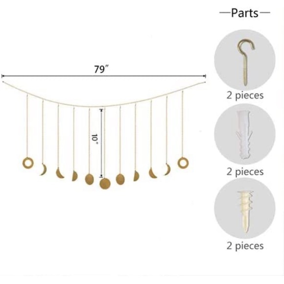 Gold 9 Moon Phase Wall Decor - Picture 3 of 7